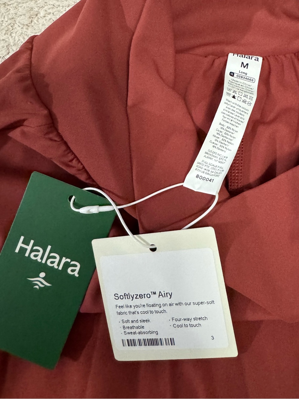 Halara SoftlyZero Airy 2-in-1 Flowy Yoga Shorts 5" Long Winterberry Rust M - Picture 13 of 13